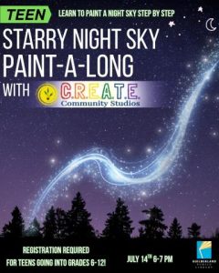 3 Image of a Starry night sky. It reads "Starry night sky paint along"