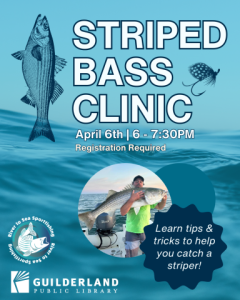 Striped bass clinic April 6th 6-7:30 pm