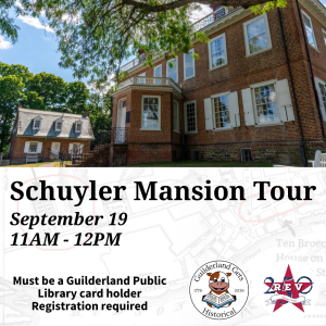 Schuyler Mansion Tour Sept. 19 11AM