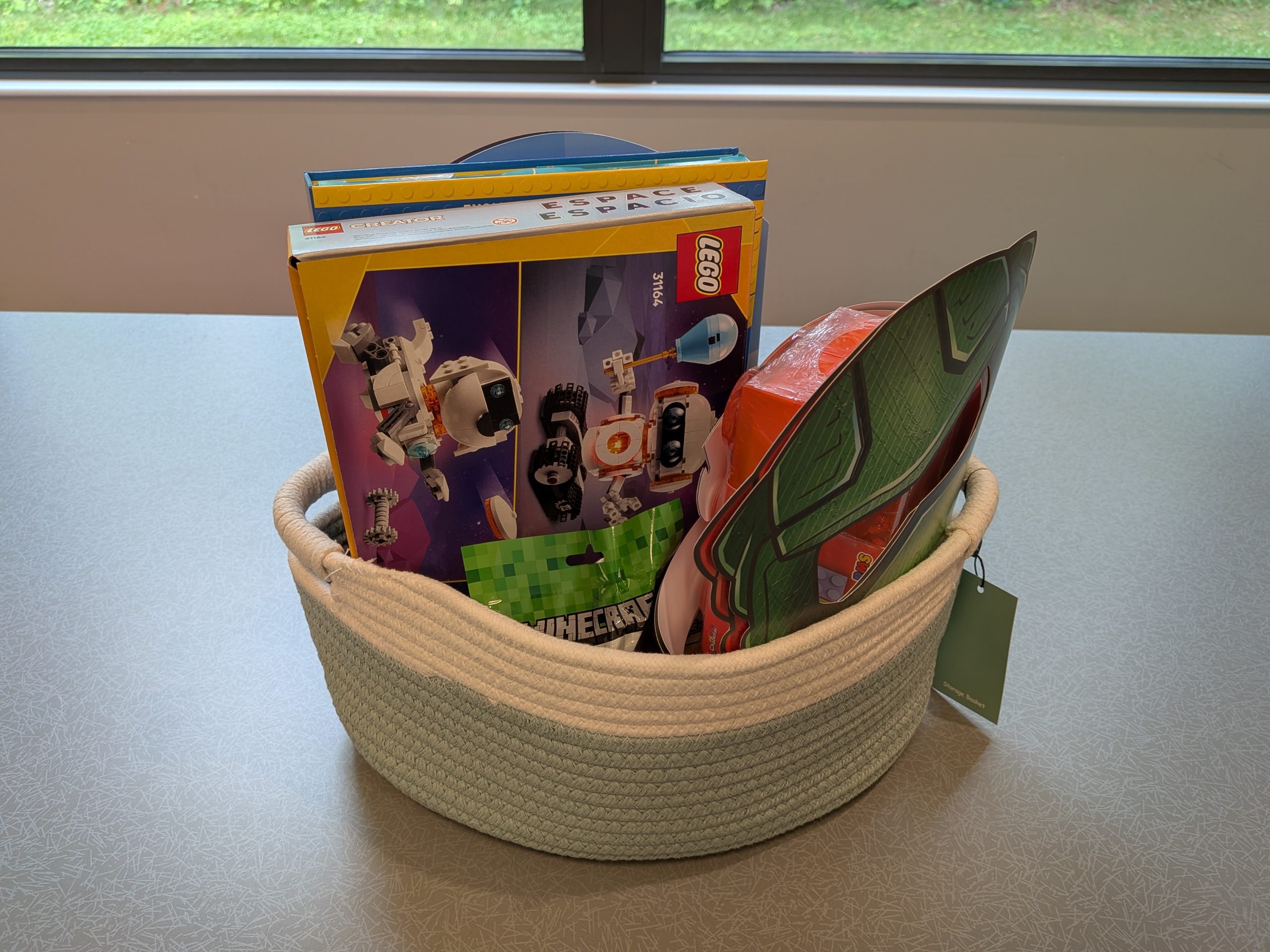 Build It basket filled with all prizes
