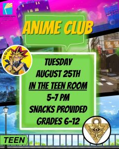 Jenni August 2026 Anime Club is Watching Yu Gi Oh August 25th
