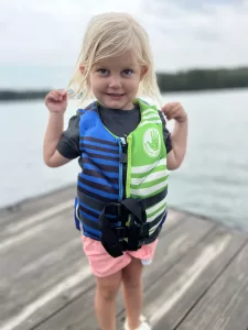 child in a life jacket